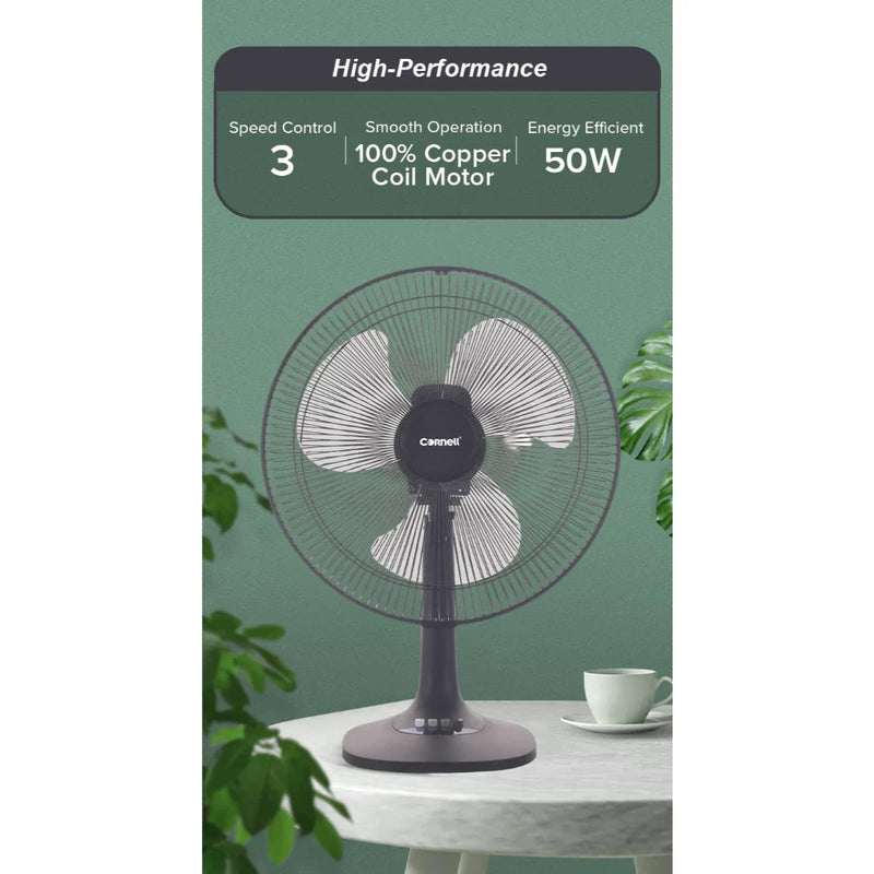 Cornell Table Fan in Matte Black