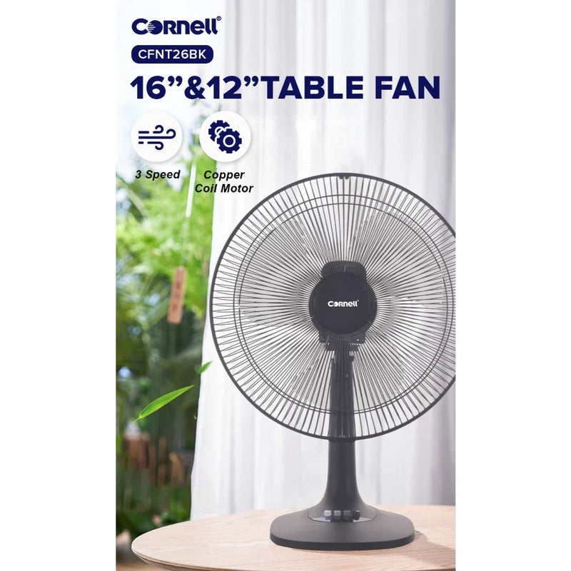 Cornell Table Fan in Matte Black