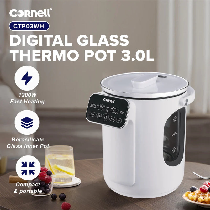 Cornell 3.0L Borosilicate Glass Thermo Pot Dispenser