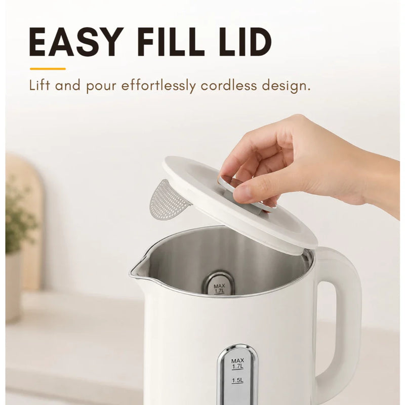 Cornell 1.7L Double Wall Cool Touch Glass Kettle