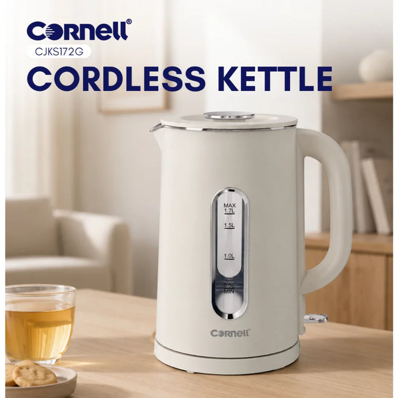 Cornell 1.7L Double Wall Cool Touch Glass Kettle