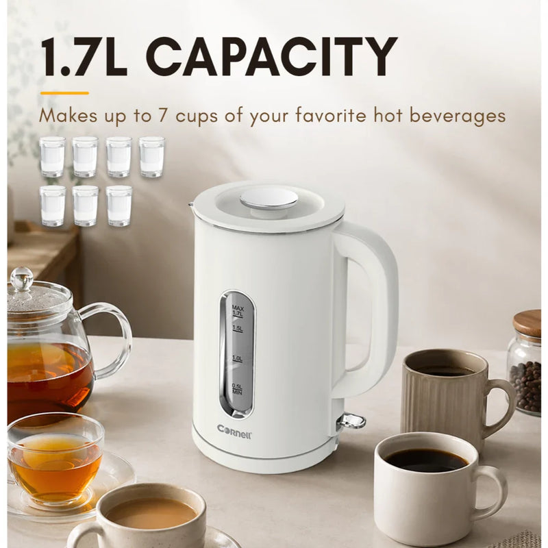 Cornell 1.7L Double Wall Cool Touch Glass Kettle
