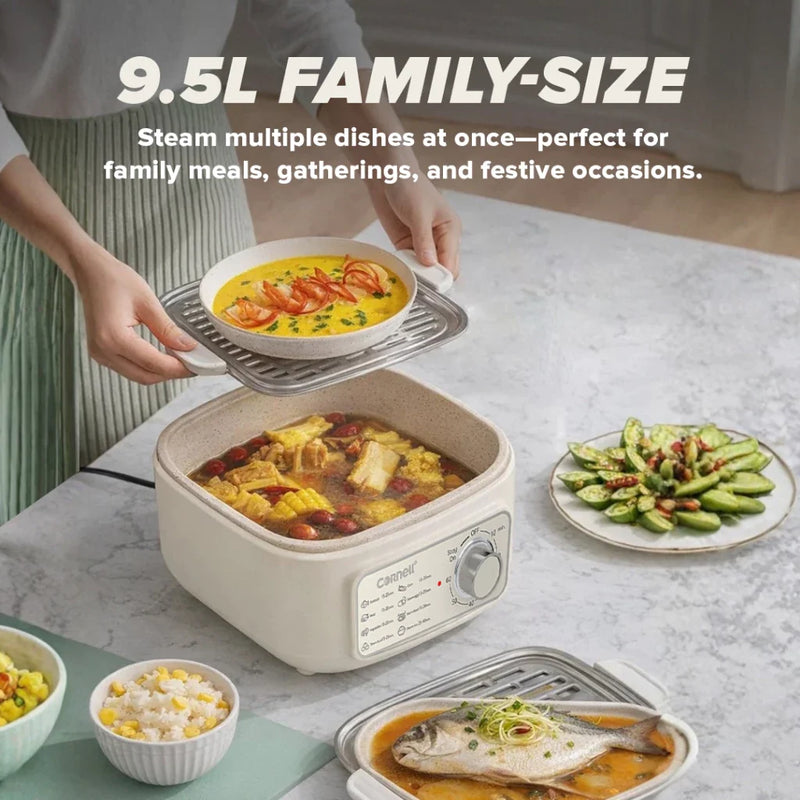 Cornell 1000W 9.5L 2-Tier Stainless Steel Food Steamer