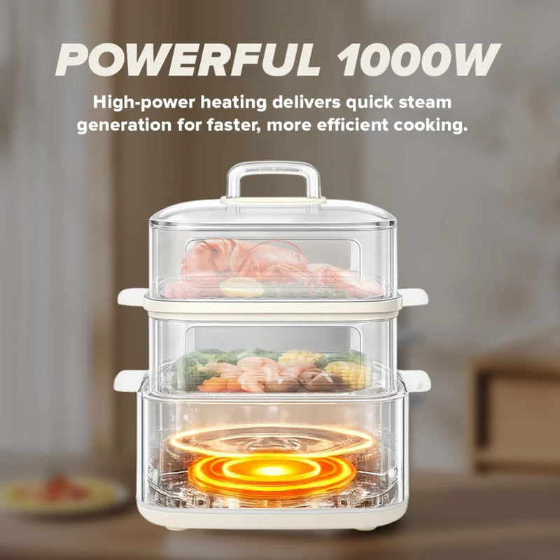 Cornell 1000W 9.5L 2-Tier Stainless Steel Food Steamer