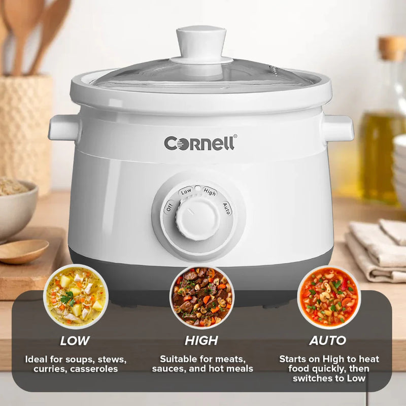 Cornell 3.0L Slow Cooker with Ceramic Pot