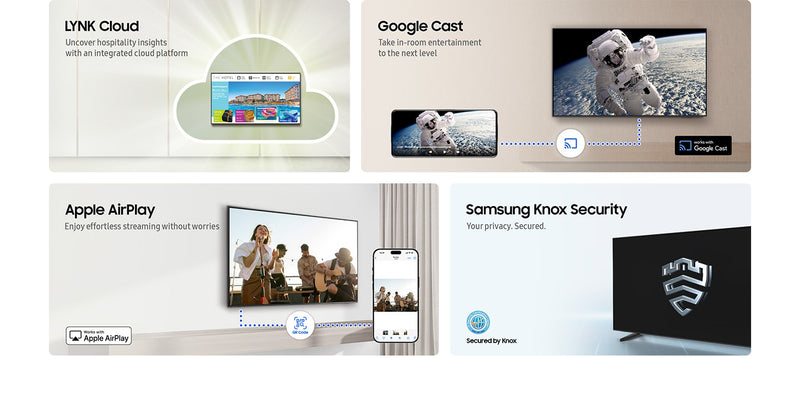 Samsung 43-inch HU8000F UHD 4K Smart Hotel TV with LYNK Cloud & AirSlim Design