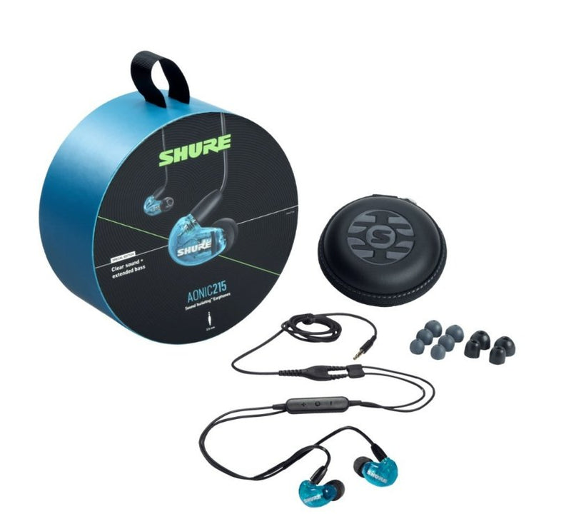Shure Aonic 215 Sound Isolating Earphones with Remote and Mic Blue