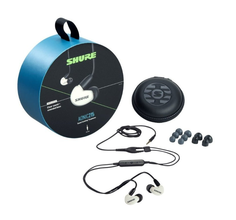 Shure Aonic 215 White Sound Isolating Earphones with Remote and Mic