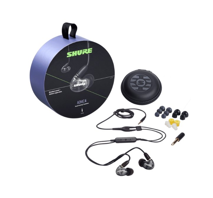 Shure Aonic 4 Dual Driver Hybrid Sound Isolating Earphones Black