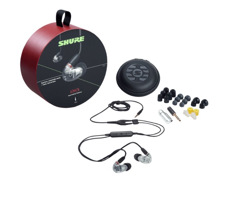 Shure Aonic 5 Triple HD Balanced Armature Sound Isolating Earphones Clear