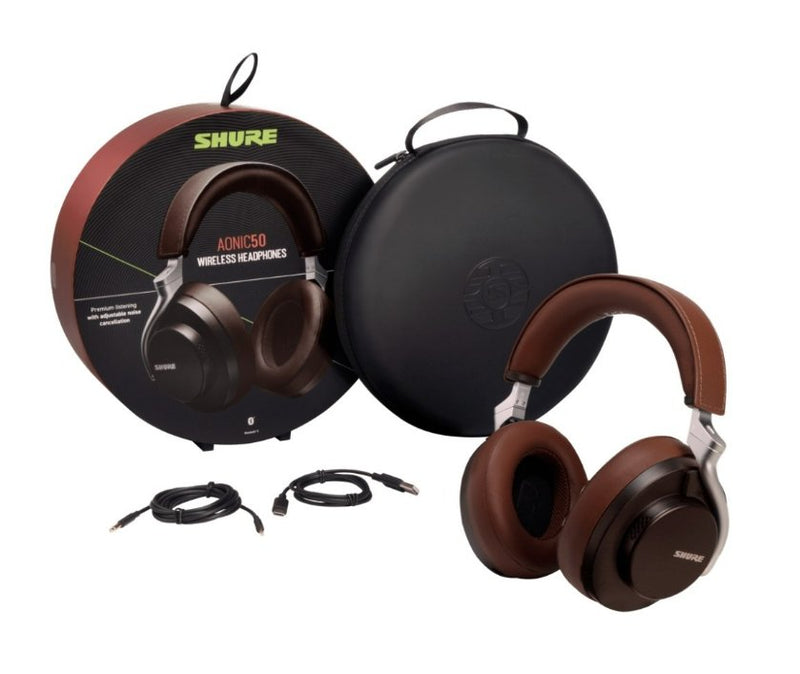 Shure Aonic 50 Wireless Noise Cancelling Headphones SBH2350 Brown