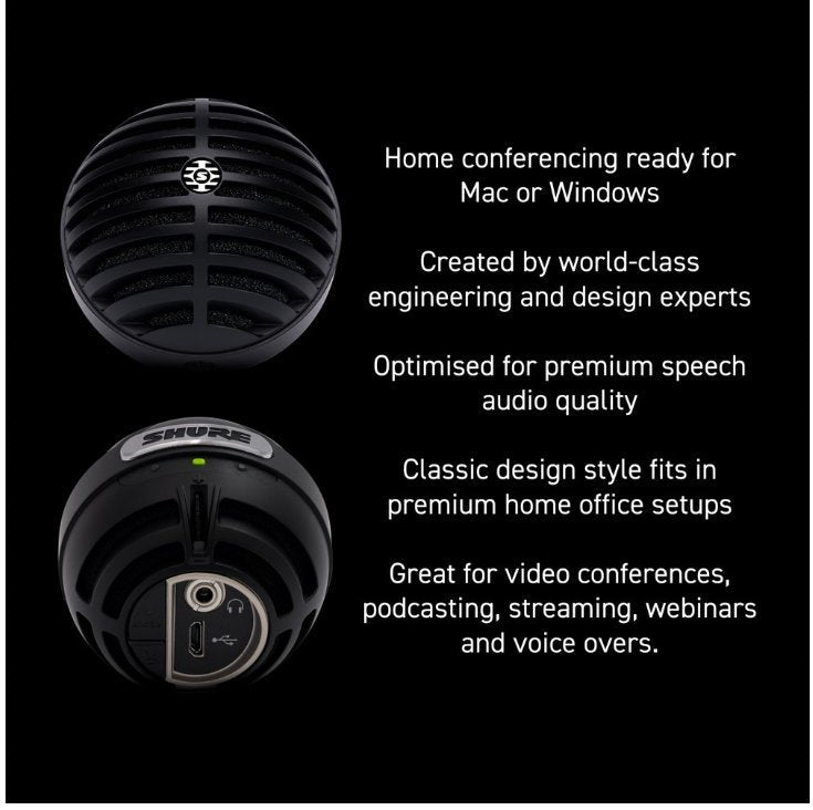 Shure MV5C Home Office Microphone USB-A for Teams Zoom
