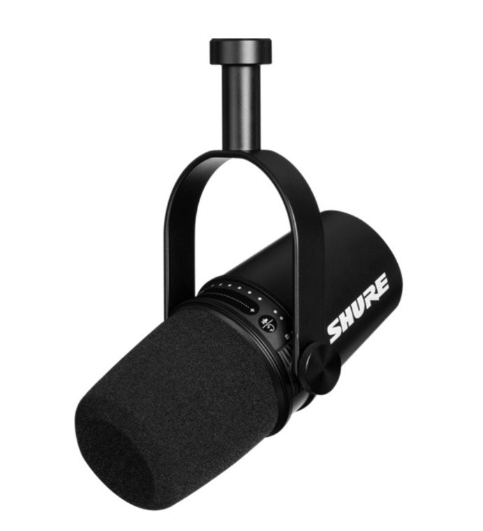 Shure MV7 Dynamic Podcasting Microphone XLR/USB Output Black