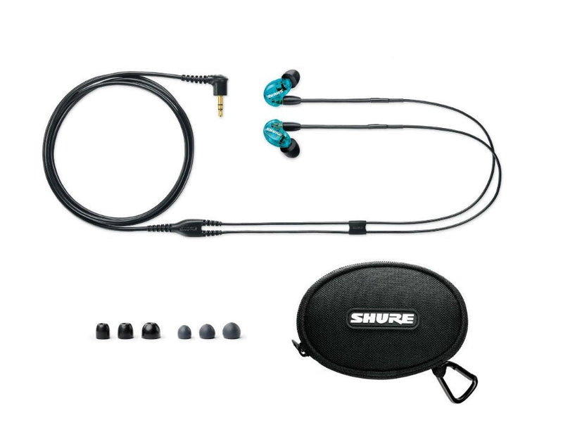 Shure SE215 Single Microdriver Sound Isolating Earphones With Standard Cable Blue