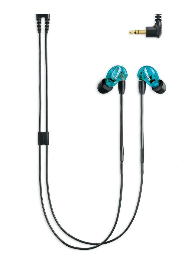 Shure SE215 Single Microdriver Sound Isolating Earphones With Standard Cable Blue