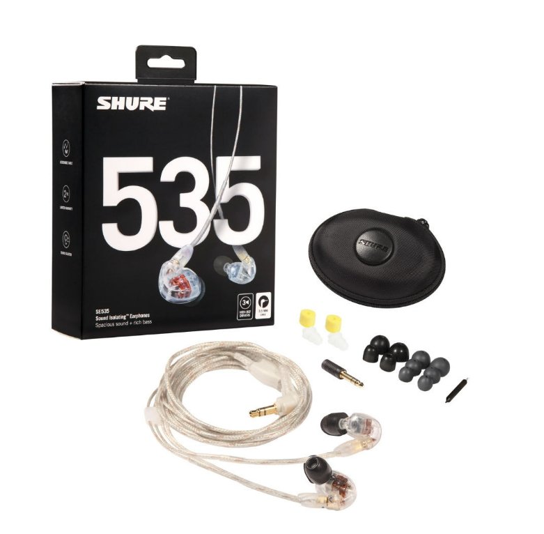 Shure SE535 Pro Professional Sound Isolating Earphones Clear