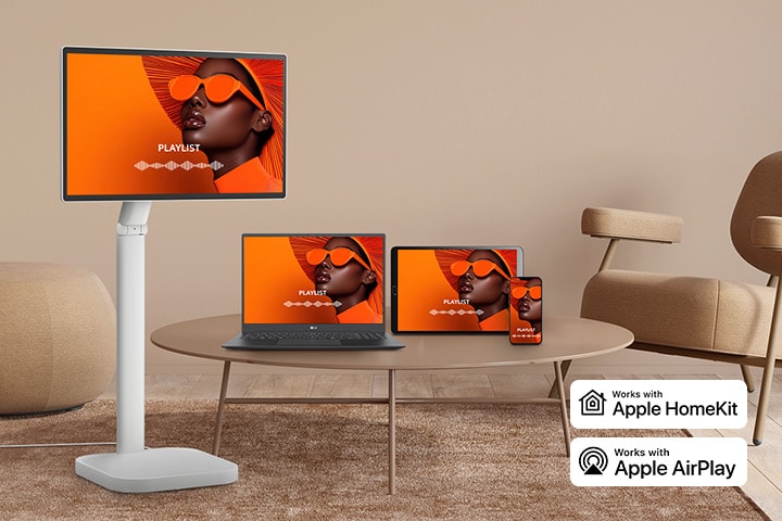 LG 31.5-inch 4K UHD IPS Smart Monitor Swing Touchscreen Rolling Stand