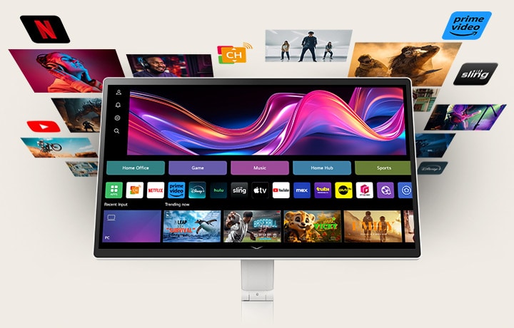 LG 31.5-inch 4K UHD IPS Smart Monitor Swing Touchscreen Rolling Stand