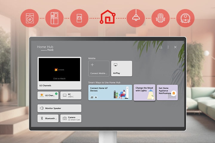 LG 31.5-inch 4K UHD IPS Smart Monitor Swing Touchscreen Rolling Stand