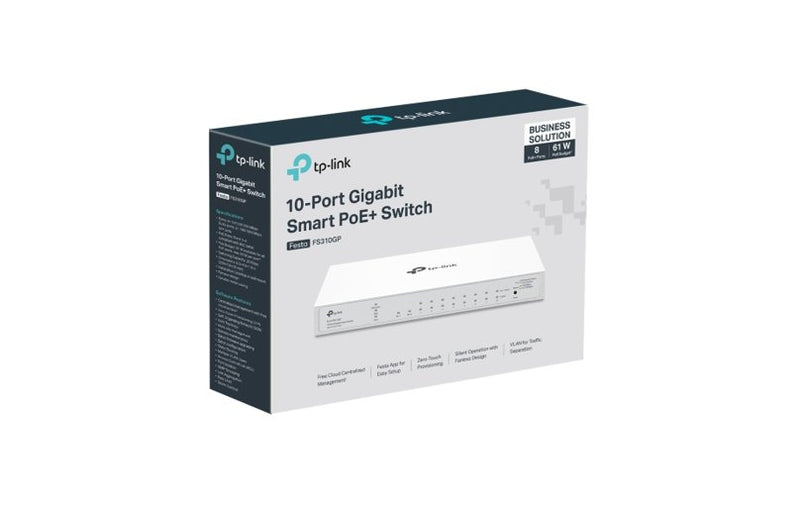 TP-Link Festa FS310GP 10-Port Gigabit Cloud Managed PoE+ Switch