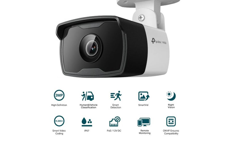 TP-Link 3MP Outdoor IR Bullet Network Camera 4mm C330I