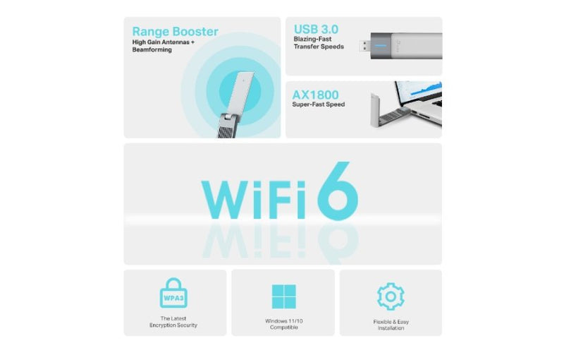TP-Link Archer TX20UH AX1800 Dual Band Wi-Fi 6 USB Adapter