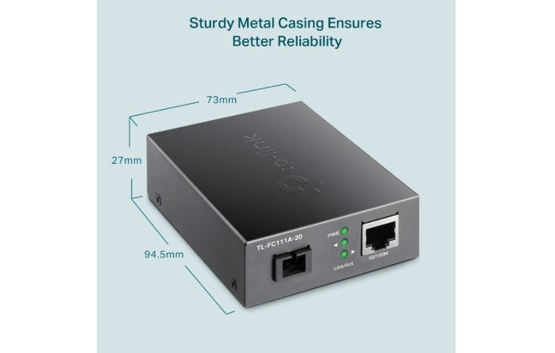 TP-Link Omada 10/100Mbps SC WDM Fiber Converter TL-FC111A-20