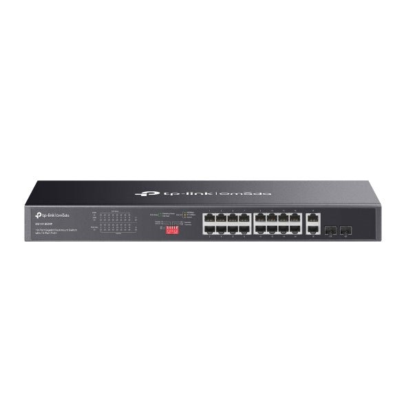 TP-Link Omada 16-Port Gigabit PoE+ Rackmount Switch 2 SFP