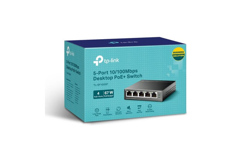 TP-Link Omada 5-Port 10/100Mbps PoE+ Switch