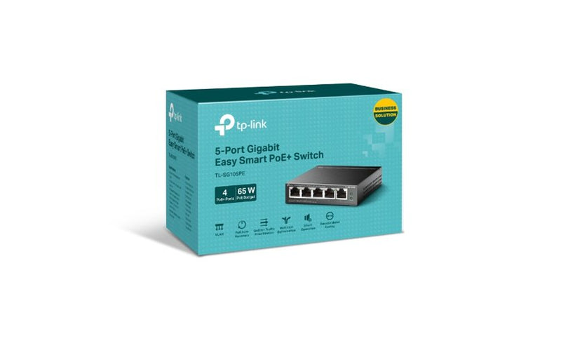 TP-Link Omada 5-Port Gigabit PoE+ Smart Switch TL-SG105PE