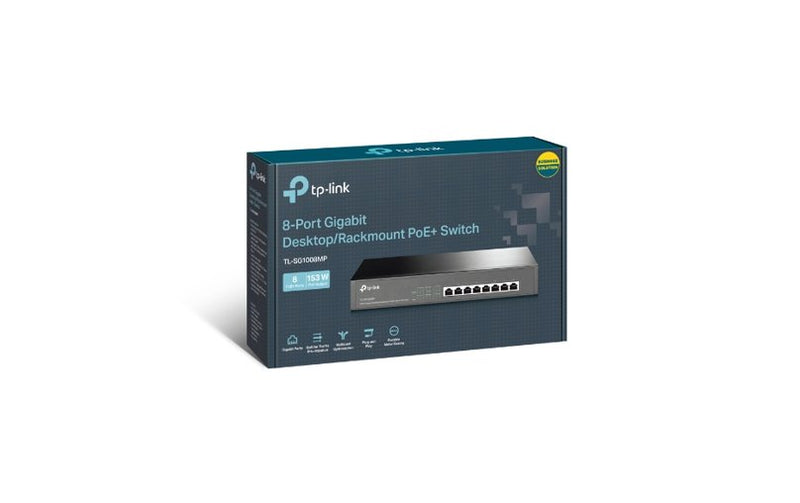 TP-Link Omada 8-Port Gigabit PoE+ Switch TL-SG1008MP