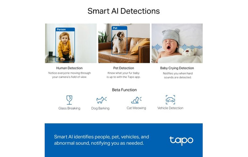 TP-Link TC72 Pan/Tilt AI Home Security Wi-Fi Camera 2K 4MP QHD