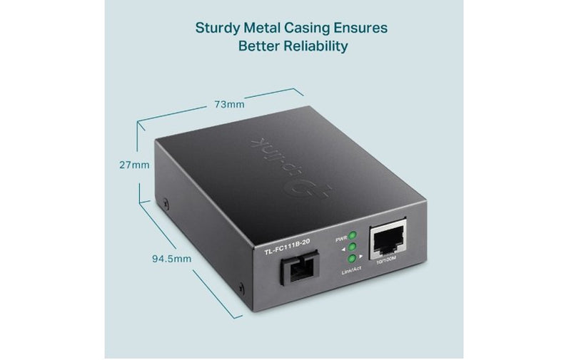 TP-Link TL-FC111B-20 Single-Mode SC 10/100 Mbps WDM Media Fiber Converter
