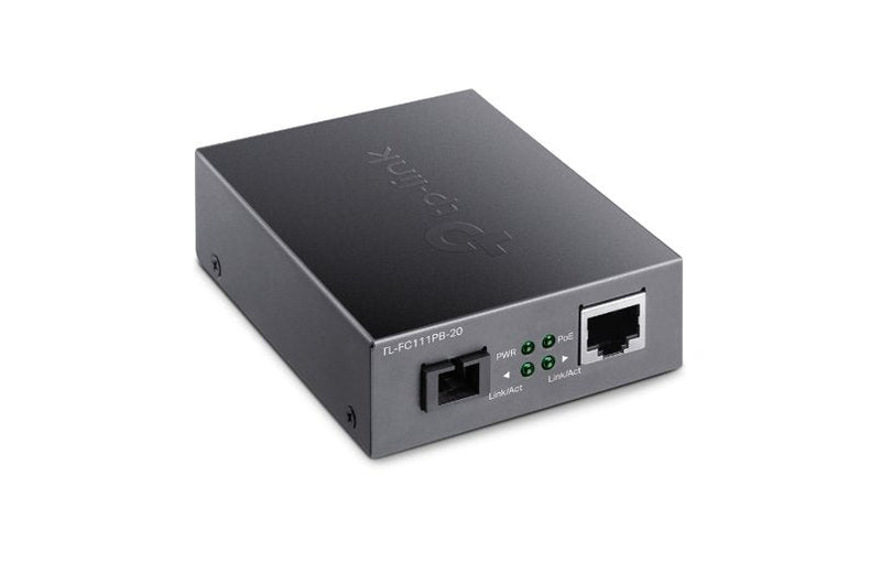 TP-Link TL-FC111PB-20 Single-Mode SC WDM Bi-Directional Fiber Converter With PoE