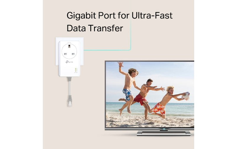 TP-Link AV1000 Gigabit Passthrough Powerline Starter Kit PA7017P