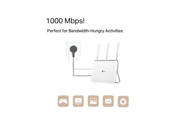 TP-Link AV1000 Gigabit Passthrough Powerline Starter Kit PA7017P