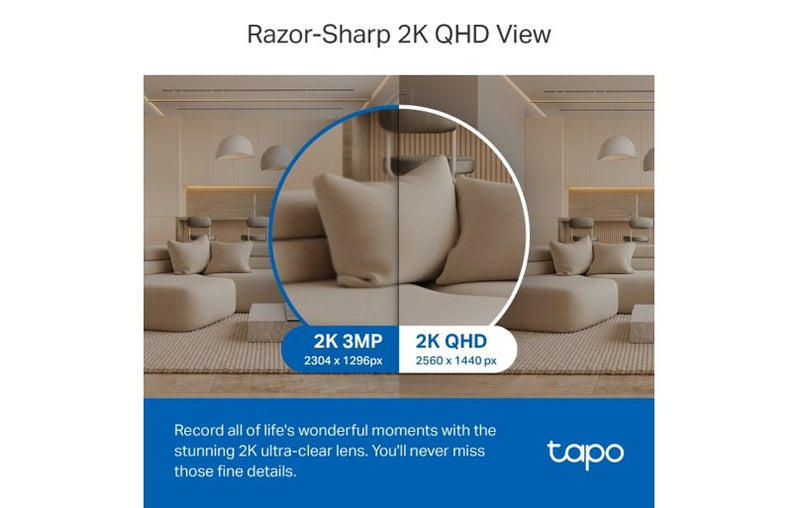 TP-Link Tapo C220 2K 4MP QHD Pan/Tilt AI Home Security Wi-Fi Camera