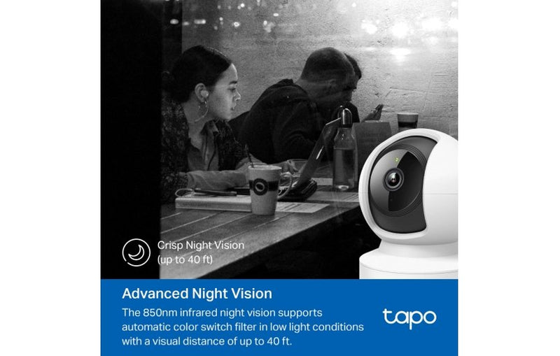 TP-Link Tapo Pan/Tilt AI Home Security Wi-Fi Camera C202