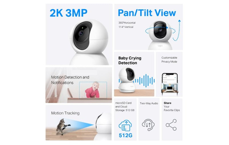 TP-Link Tapo TC71 Pan/Tilt Home Security Wi-Fi Camera 1080p