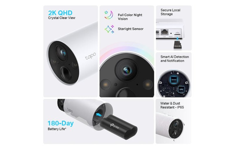 TP-Link Tapo Smart Wire-Free 4-Camera Security System C420S4