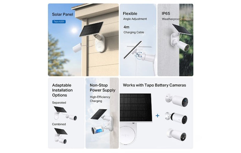 TP-Link Tapo A201 Solar Panel IP65 for Wire-Free Security Cameras