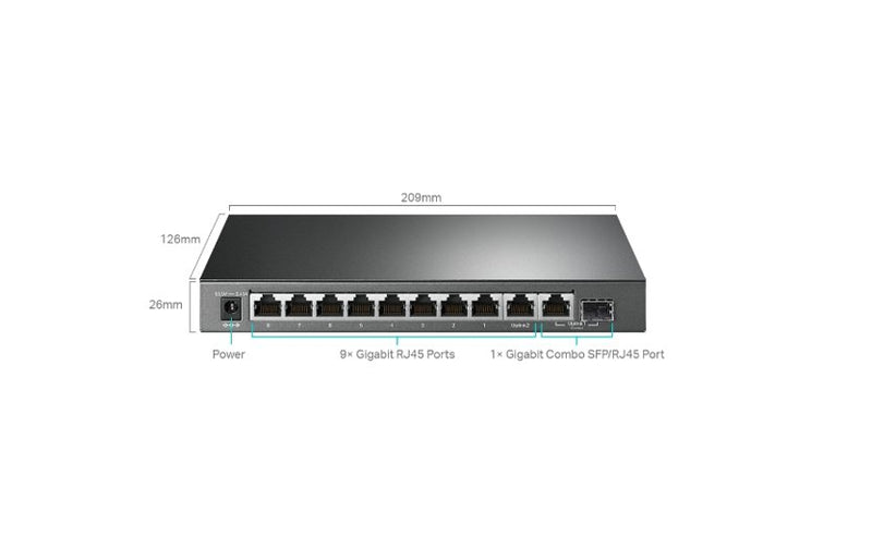 TP-Link Omada 10-Port Gigabit Easy Smart Switch 8 PoE+