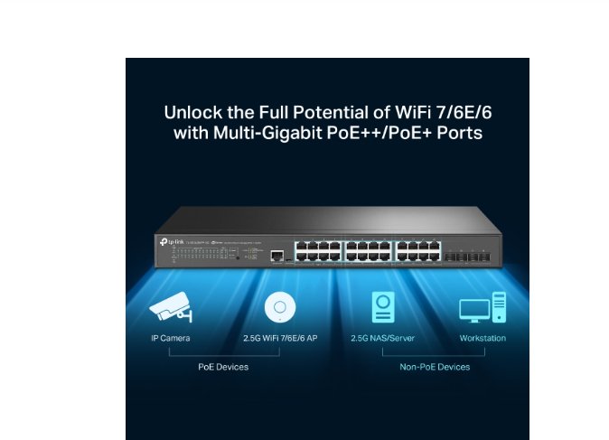 TP-Link Omada SG3428XPP-M2 24-Port 2.5G L2+ Managed Switch 16 PoE+ 8 PoE++