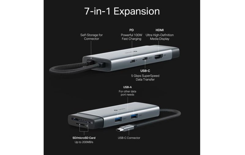 TP-Link USB Type-C 7-Port Hub 5 Gbps UH7020C