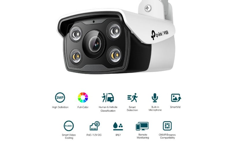 TP-Link VIGI C330 3MP Outdoor Full-Color Bullet Network Camera 2.8mm