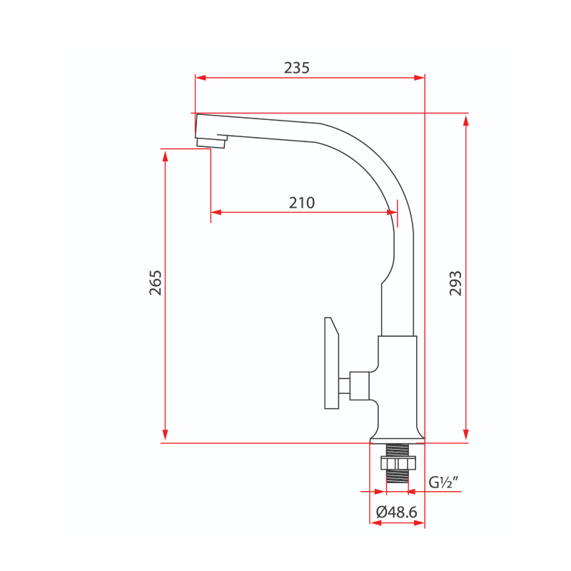 Rubine Sink Tap FRESCO K97347