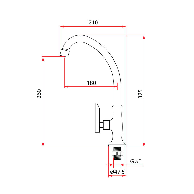 Rubine Sink Tap FRESCO K97342