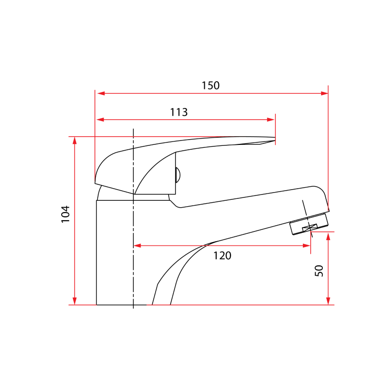 Rubine PLATINO 6021 Basin Mixer