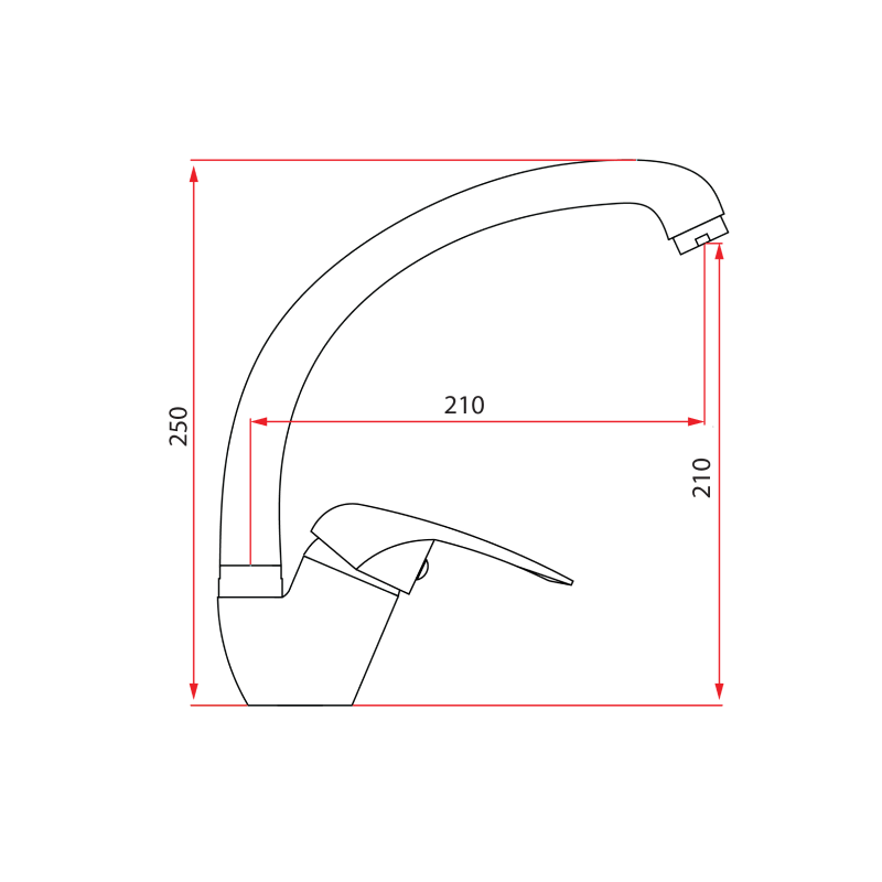 Rubine Sink Mixer PLATINO 6042 Hot and Cold