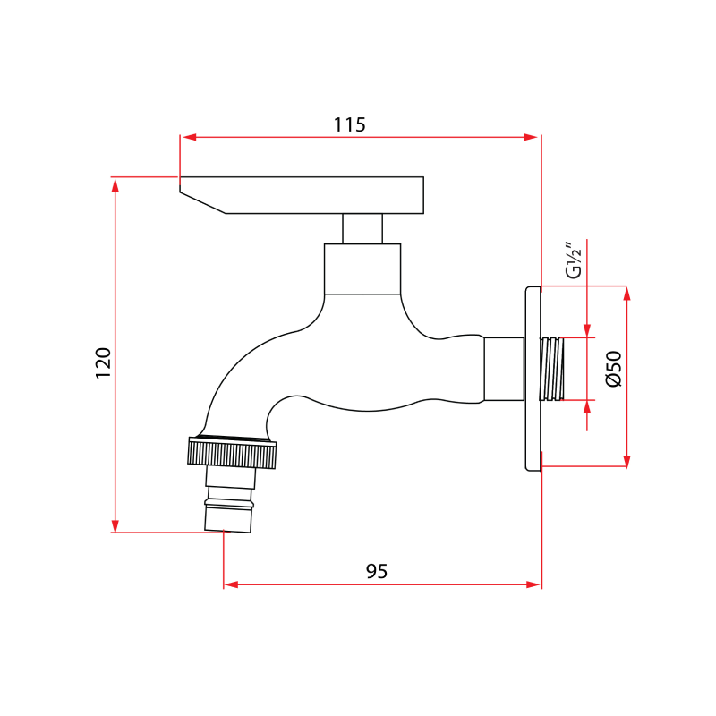 Rubine FRESCO U97375 Union Tap